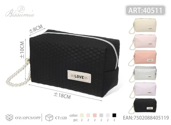 Bolsa de maquillaje de PU para dama en forma de octágono 18*10*8cm No.2
