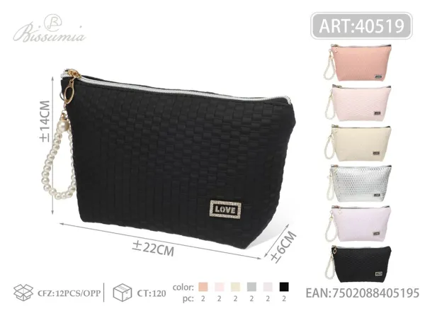 Bolsa de maquillaje de PU para dama en forma de hexágono 22*14*6cm No.2