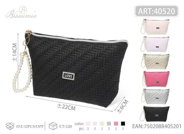 Bolsa de maquillaje de PU para dama en forma de hexágono 22*14*6cm No.3