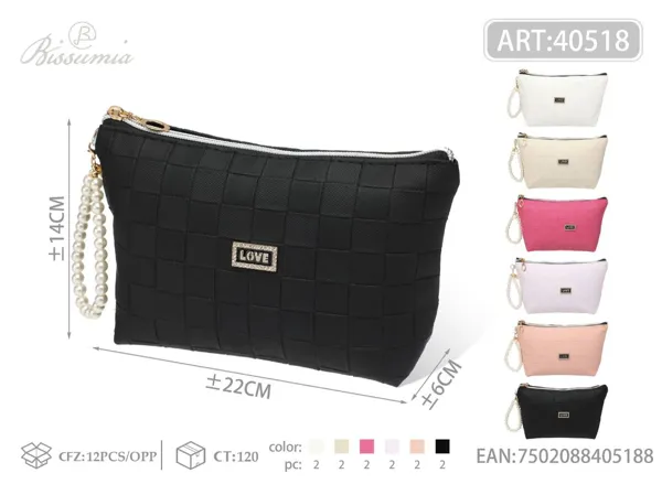 Bolsa de maquillaje de PU para dama en forma de hexágono 22*14*6cm No.1