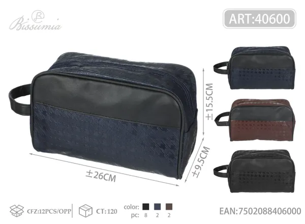 Bolso de aseo para hombre de PU 26*15.5*9.5cm No.1