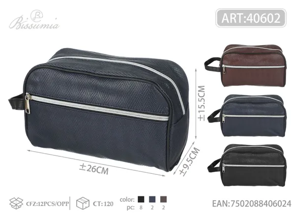 Bolso de aseo para hombre de PU 26*15.5*9.5cm No.3