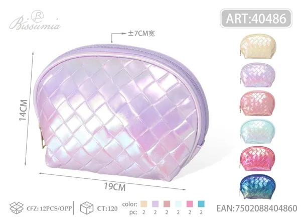 Bolsa de aseo semicircular para mujer color sirena talla S 19*14*7cm
