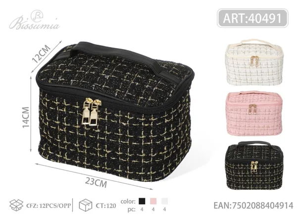 Bolso de maquillaje cilíndrico para mujer 23*14*12cm