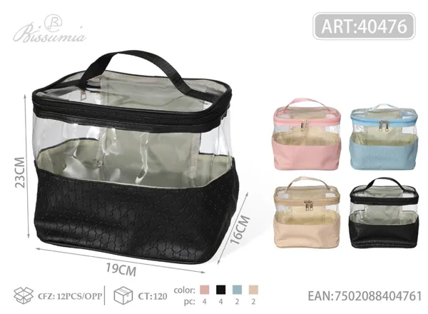 Bolso de aseo cilíndrico para mujer, tamaño grande 23*16*19