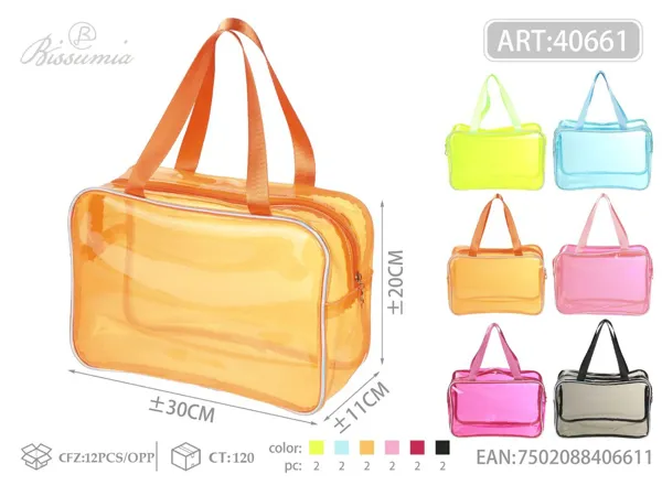 Bolsa de aseo transparente de colores 30*20*11cm