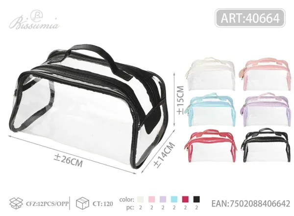 Bolsa de aseo completamente transparente 26*14*15cm