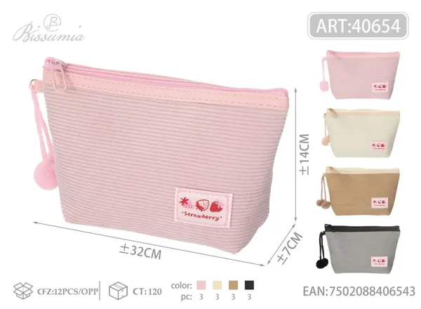 Bolso de aseo hexagonal de pana liso 32*14*7cm