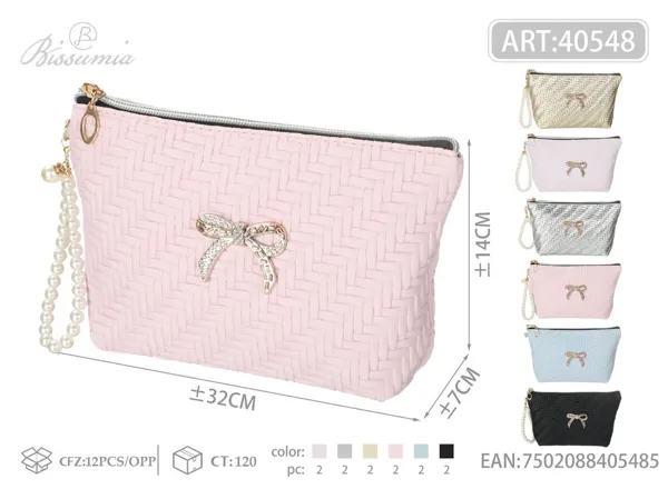 Bolso de aseo hexagonal con estampado tejido 22*14*6cm