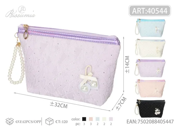 Bolso de aseo hexagonal de mármol con accesorio de corazón 22*14*6cm