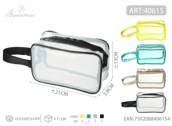 Bolso de aseo con paneles transparentes 21*8*13cm