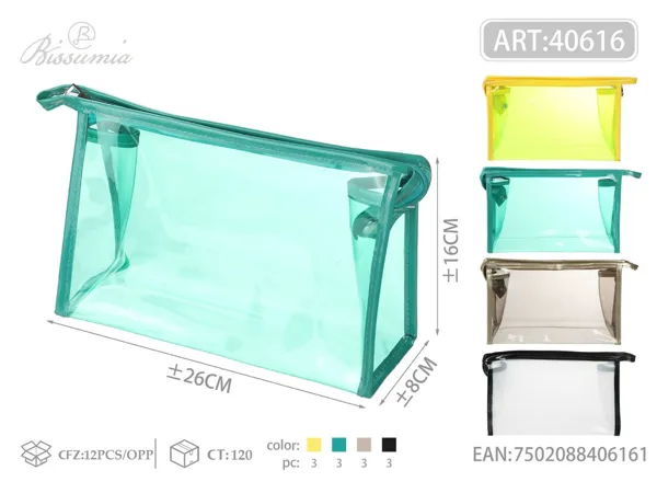 Bolso de aseo transparente tipo maletín 26*8*16cm