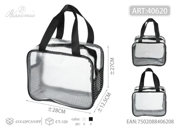 Bolso de aseo transparente con asa 28*12.5*27cm