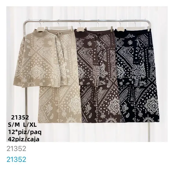 Conjunto de dos piezas de punto con estampado de bandana