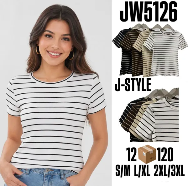 Playera de rayas de manga corta