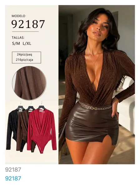 Body de manga larga con brillo