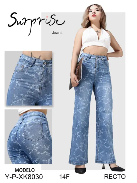 Jeans rectos con estampado