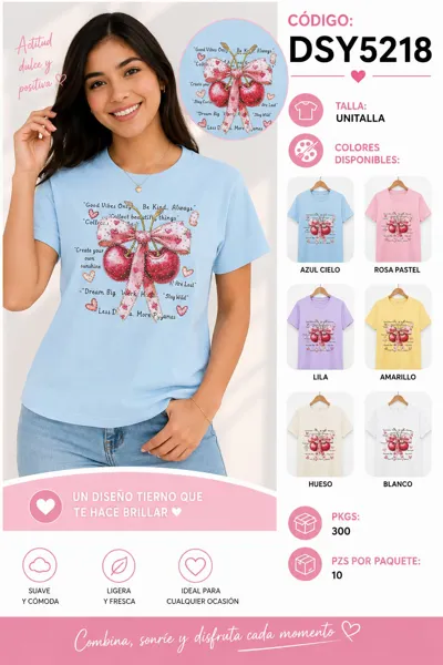 Playera estampado cerezas