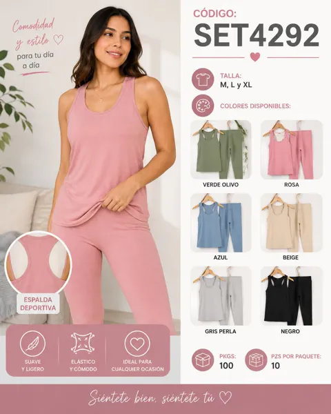 Conjunto deportivo de top y pantalón