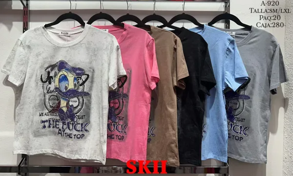 Playera de algodón con estampado de pato