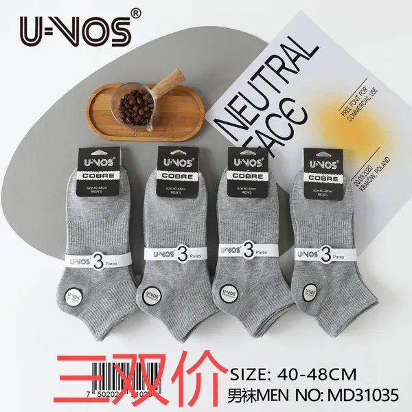 Calcetines cortos para caballero en color gris, paquete de 3 pares