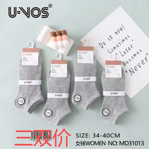 Calcetines cortos para dama en color gris, paquete de 3 pares