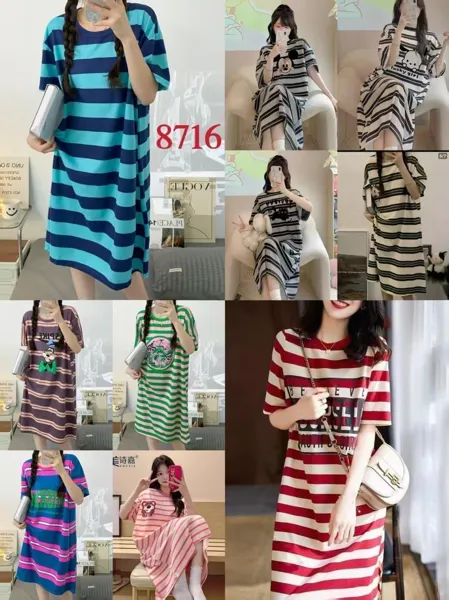 Vestido de rayas con estampado