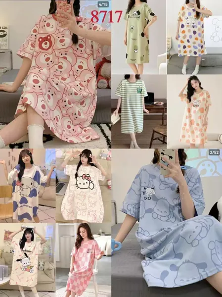 Pijama tipo camisón estampado