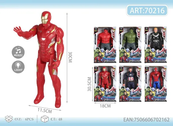 Figura de los Avengers articulada con luz y sonido (12 pulgadas)