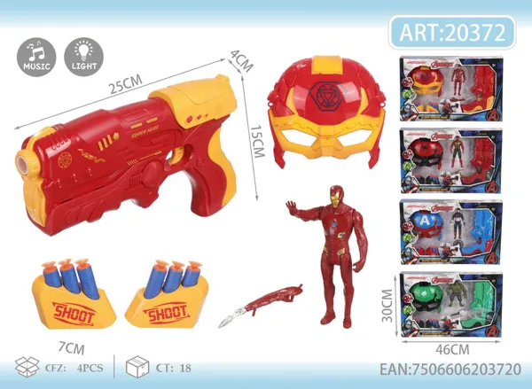 Set de pistola de dardos con figura de los Avengers