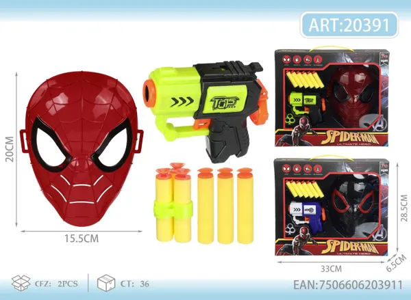 Set de máscara y pistola de dardos de Spider-Man