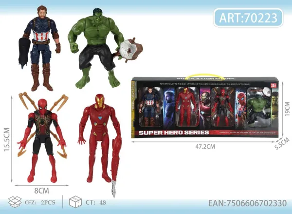 Figuras de Avengers (6.5 pulgadas, paquete de 4 piezas)