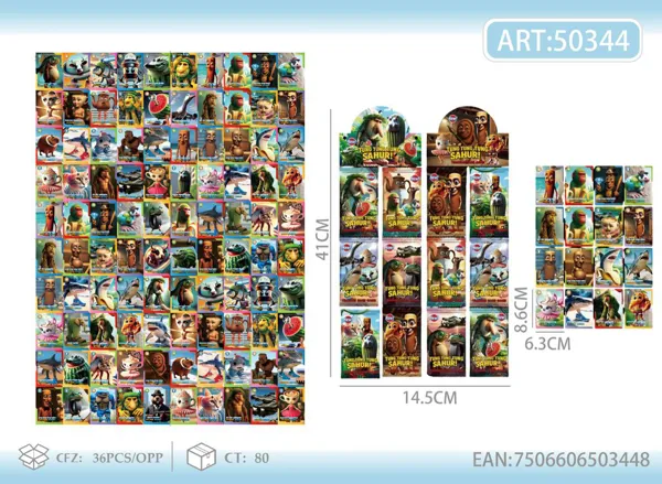 Cartas (blíster) de figuras elásticas Fungurums