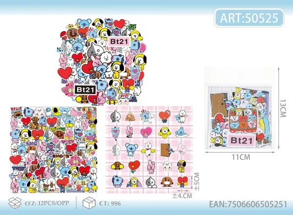 Stickers de BT21 (paquete de 82 piezas)