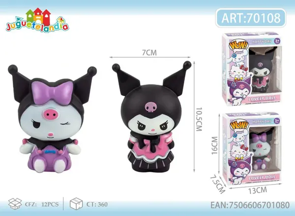 Figura decorativa de Kuromi de 4 pulgadas (en caja)