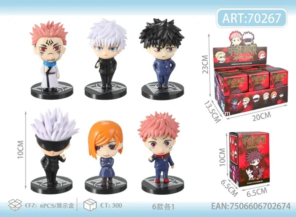 Caja sorpresa de figuras Jujutsu Kaisen (modelo B, set de 6 modelos)