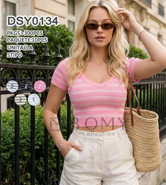 Crop top a rayas