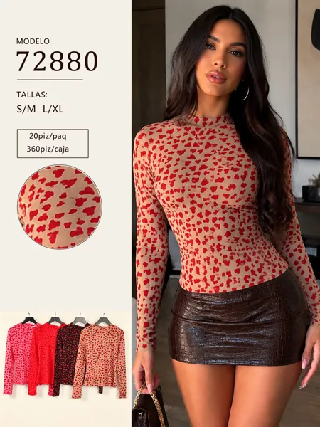 Blusa manga larga estampada