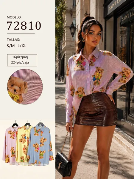 Camisa con estampado de osos