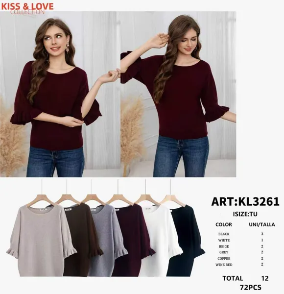 Blusa con mangas con volantes