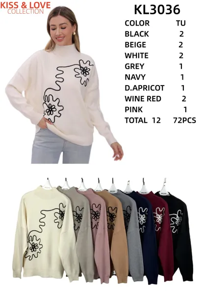 Suéter con estampado floral