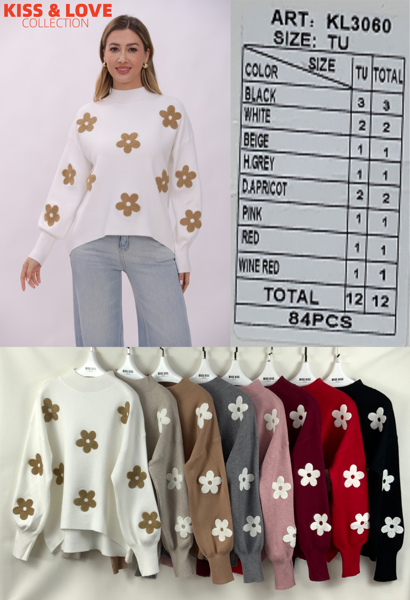 Suéter con estampado de flores