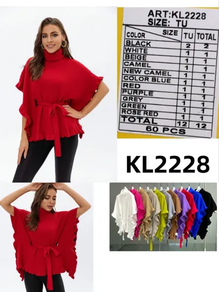 Suéter cuello alto con lazo