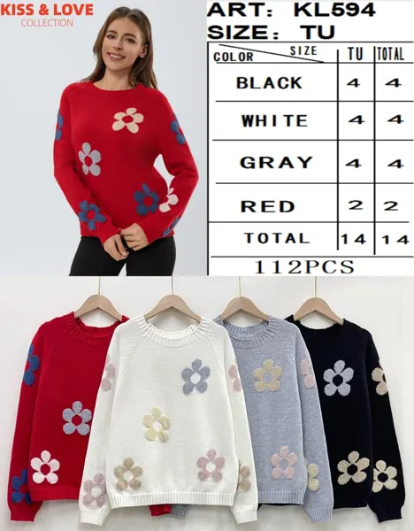 Suéter con estampado de flores