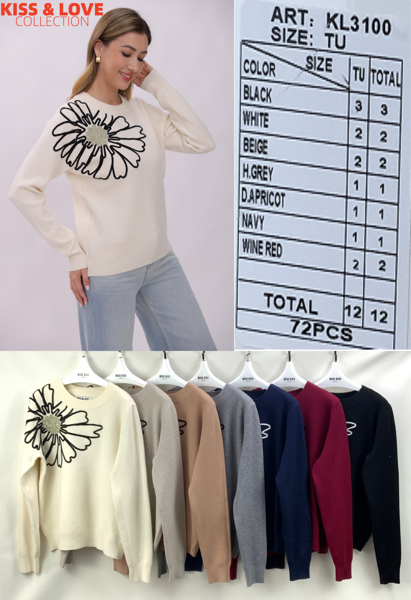 Suéter con diseño de flor