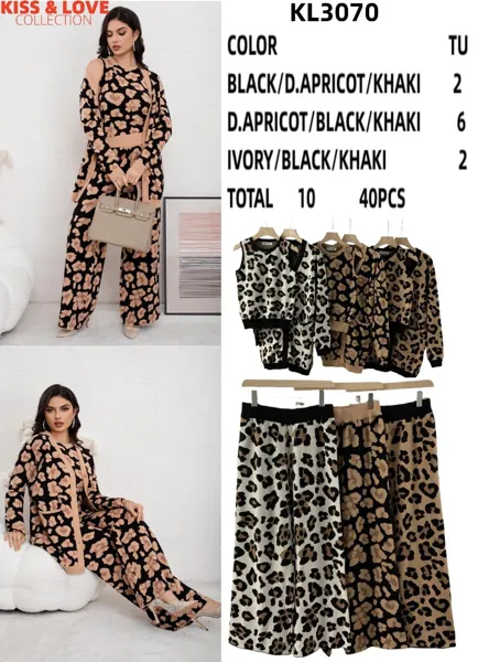 Conjunto de cárdigan y pantalones