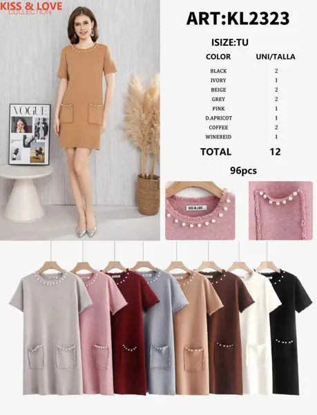 Vestido con detalles de perlas