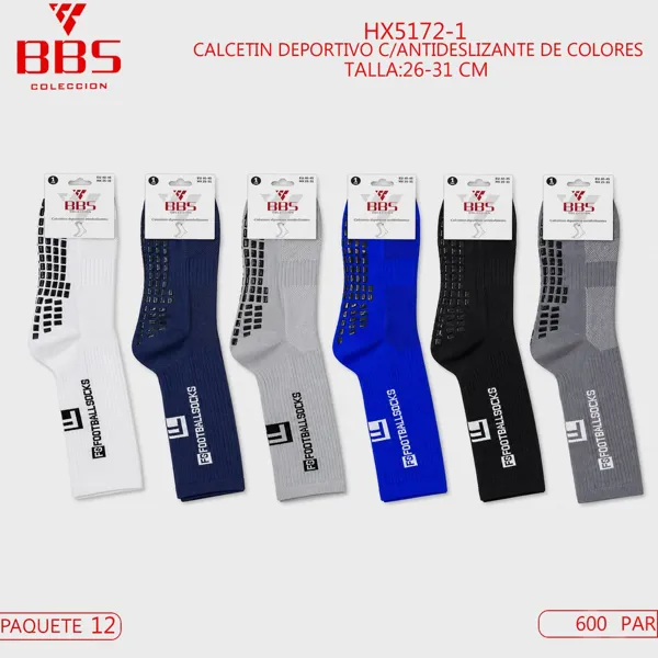 Calcetines deportivos antiderrapantes para caballero