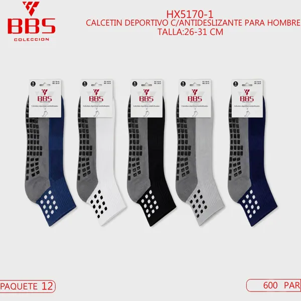 Calcetines deportivos antiderrapantes para caballero
