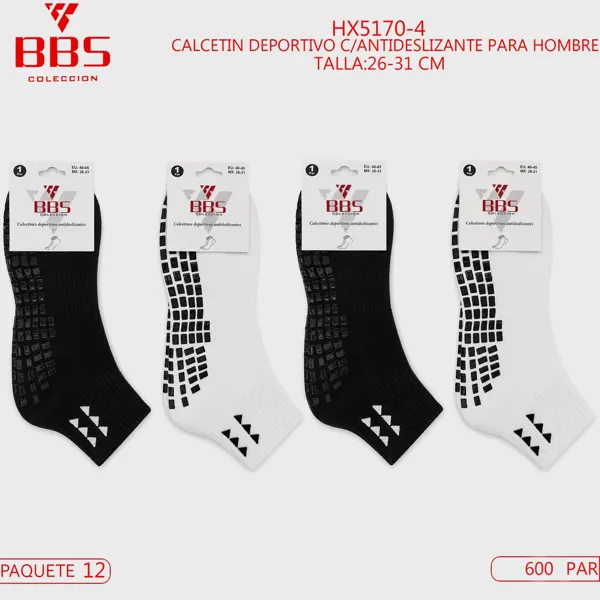 Calcetines deportivos antiderrapantes para caballero